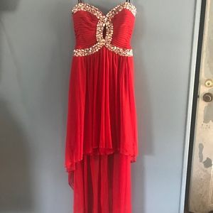 B. Darlin Junior's Strapless High-Low Dress